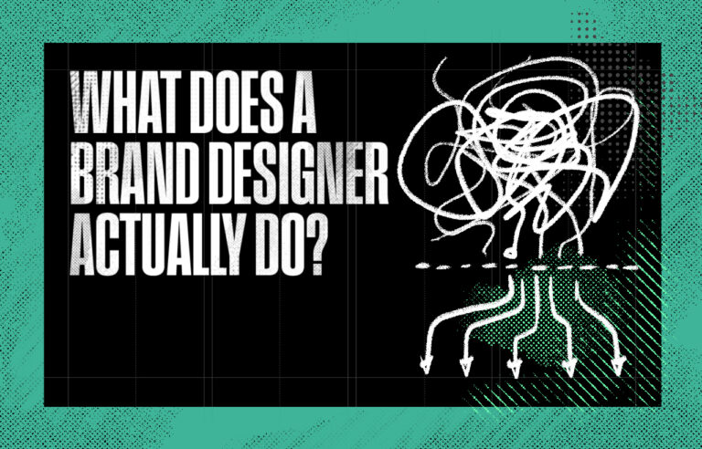 Illustrated header for Patten Design blog post: what does a brand designer do