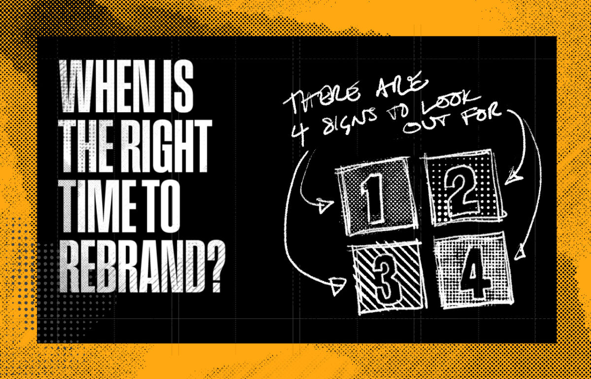 Illustrated header for Patten Design blog post: when to rebrand your business