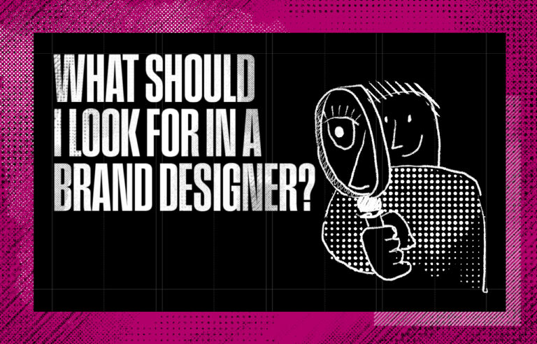 Illustrated header for Patten Design blog post: what to look for in a brand designer
